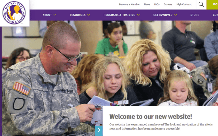 Military Child Education Coalition Redesigned Website
